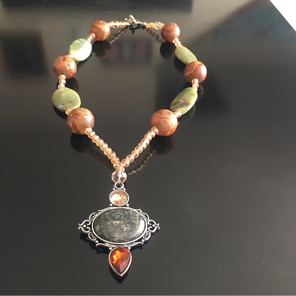 Stone & Glass Beaded Necklace - Picture 15 of 16